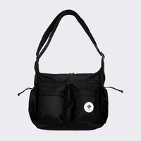 Hilly Black Sling Bag - Tas Selempang Hitam Multi Pocket Pria Muat Banyak Kompartemen Luas