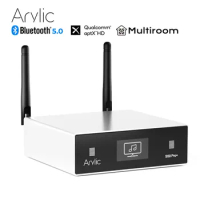 Arylic S50 Pro+ WiFi &amp; AptX HD Preamplifier With ESS Sabre Dac AKM ADC Multiroom Airplay Tidal Internet Radio DLNA QPLAY UPNP