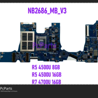 PCparts NB2686_MB_V3 For Huawei MateBook 14 KLVL-W Laptop Motherboard R5 R7 4600H 8GB 16GB Mainboard 2019 RAM MB 100% Tested