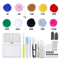10 Colors 3g Felting Wool Needle Felting Kit Wool Felting Tools Handmade Felt Fabric Materials