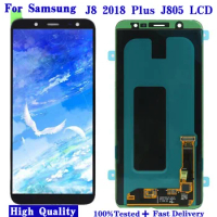 Per for SUPER AMOLED Display J8PLUS For Samsung Galaxy J8+ J810F J805F J805 J810 LCD Display Touch Screen Digitizer With Frame