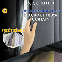 Blackout Curtain 99% Langsir Hotel Grade 6 7 8 10 FT Singapore Pleat S Hook Ring Riverine Nightfall