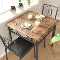 Dining Tables Set, 3 Piece Kitchen Sets, Tables and 2 Upholstered Chairs, Dining Table Set