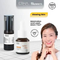 ERHA Truwhite Brightening Vitamin C Serum & Booster Active Glow - Paket Glowing Pencerah Wajah Trane