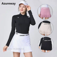 Azureway Summer Female Pleated Skirt Ladies High Waist Golf Skirt Women Anti-exposure Sports Short Skort Slim Bottoms XS-XXL