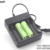 2pcs Brand new Original 18650 battery 3.7 V NCR18650B 3400 MAH Li-ion Rechargeable batteries + 1pcs 18650 battery Charger
