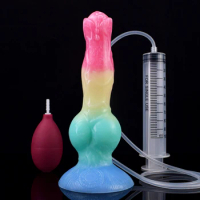 Realistic Animal Ejaculating Dildo with Strong Suction Cup Dog Knot Dildo Big Knot Animal Penis Soft Silicone Dog N-CDZS5028