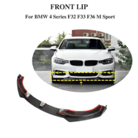 Car Front Bumper Lip Spoiler Splitters For BMW M4 F32 F33 F36 Carbon Fiber Front Lip Bumper Diffuser 4 series 2014 UP