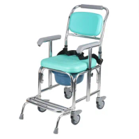 Fzk Foxconn Aluminum Alloy Anti-Forward Bath Chair with Wheels Potty Seat Elderly Toilet Stool