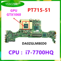 DA0ZGLMBED0 mainboard For Acer Predator Triton 700 PT715-51 Laptop Motherboard With CPU i7-7700HQ / GPU GTX1060 6G / NBQ2K11002