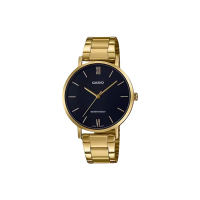 【CASIO 卡西歐】LTP-VT01G 簡約防水 基礎三針 時尚 金色 手錶 對錶 34mm(防水30米)