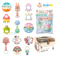 BUBIDU Rattle Teether Set | Mainan Gigit Gigitan Teether Anak Bayi Silikon Kerincingan Kincringan Ba