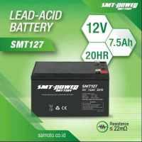 BATERAI KERING SMT POWER 12V 7,5AH AKI KERING UPS 7AH VRLA LEAD ACID UPS BERGARANSI ORIGINAL