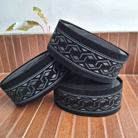 Peci Kopyah Songkok Hitam Nasional Motif 3D Premium Peci Kopiah Songkok Nasional Hitam dengan Desain