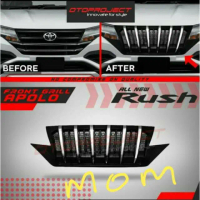 Otoproject Front Grill Depan Model Apollo Prado Hitam List Chrome All New Rush 2018-2021