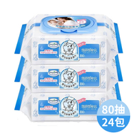 【贈沐浴乳230ml-送完為止】貝恩 超純水80片裝嬰兒保養柔濕巾(24入裝)箱購