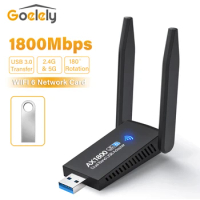 Goelely 1800Mbps USB WIFI Adapter USB Wifi6 Adapter Wireless Network Card for Desktop Laptop Dual Band High Speed Data Transfer