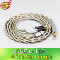 Type6 756 core 7n Litz OCC Silver Plated Earphone Cable For Audio-Technica ATH-R70X Earphone 2 core 2.8mm LN008027
