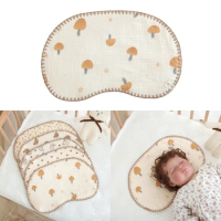 Breathable Baby Flat Pillow with 10-Layers Cartoon Baby Pillow Sweat-absorption Baby Pillow for Baby Boys Girls Gift