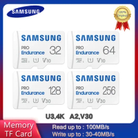 Original Samsung Pro Endurance Memory Card 32GB 64GB 128GB 256GB Read Speed Up To 100MB/s Class 10 TF Card UHS-I Micro SD Card