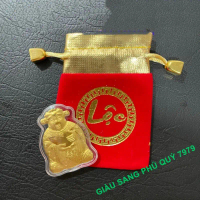 Combo 10 Miếng Vía Ông Thần Tài Vàng , Kèm Túi Lộc Đỏ , Làm Lộc Thần Tài Phong Thủy [Phong Thủy] [tà