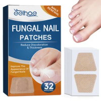 32/64PCS Foot Nail Repair Patch Grey Fungal Nail Thicken Soft Paronychia Infection Hand Nail Correction Sticker Ingrown Toenail
