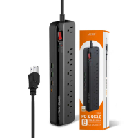 【LDNIO】4孔USB 8位快充電源插座排插 USB多孔位排插線板 電源延長線
