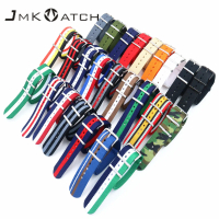 Tali Jam Tangan, Tali Nilon Warna Nato Bersepadu, Bahan Kanvas Tenunan, Kalis Air, dengan Cincin Kel