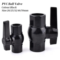 1Pc Black PVC Pipe Ball Valve 20/25/32/40/50mm Garden Irrigation Agriculture Water Supply Aquarium Water Pipe Connector Fittings