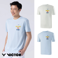 【VICTOR 勝利體育】彩色 READT TO WIN T-Shirt 中性款(T-2316 A米白/B淺藍)