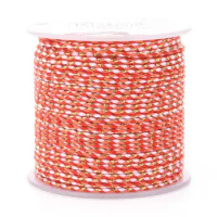 20m 4-Ply Cotton Cord Thread 1.5mm Handmade Macrame Rope with Gold Wire for Jewelry Making Braided Bracelet DIY Craft String
