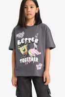 DeFacto 女童 海綿寶寶 寬鬆 闊管 圓領 短袖 T恤 E6565A825Hs