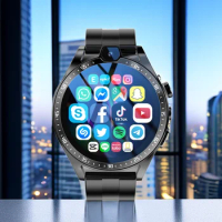 2024 New 4G LTE Smart Watch Men 4GB+128GB Android 9.0 Smartwatch Dual Camera 1000 mAh GPS WiFi SIM Card Video Call APP Download