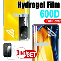 3 IN1 Full Cover Hydrogel Film For Xiaomi Poco M4 M3 Pro F4 GT 5G Camera Glass Poko M F 4 3 4Pro 4GT 3Pro Back Screen Protector