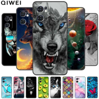 Phone Cover for OPPO Reno7 5G Case CPH2371 Soft Black Wolf Lions TPU Coque for Oppo Reno 7 5G Protective Shell Cool Para Silicon