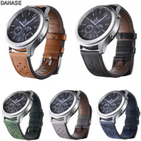 DAHASE Genuine Leather Watch Strap For Samsung Gear S3 Band Replacement Hole Watch Bracelet For Gear S3 Classic Frontier 22mm