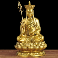 純銅地藏王菩薩佛像擺件供奉菩薩像銅像家用佛堂寺廟九華山工藝品