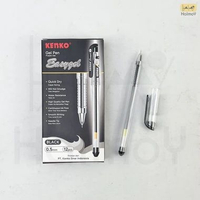 KENKO Easy Gel Pulpen Gel Isi 12 Pcs Pilihan Tinta Hitam, Biru dan Merah Hitam