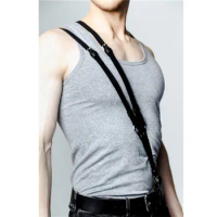 BDSM Gay Sexual Chest Harness Belts Leather Fetish Men Body Bondage Harness Suspenders Lingerie Rave Gay Clothing for Adult Sex
