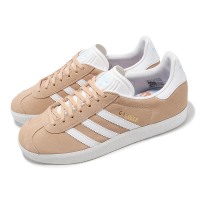 【adidas 愛迪達】休閒鞋 Gazelle W 女鞋 橘 白 麂皮 三條紋 復古 愛迪達(GZ1961)