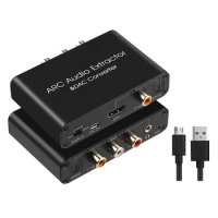 DAC Audio Converter ARC Audio Extractor HDMI-Compatible Optical SPDIF Coaxial to Analog 3.5mm Digital to Analog