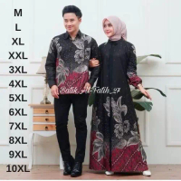 Set Couple Keluarga Terlengkap Kemeja dan Gamis Batik Ukuran Jumbo M L XL XXL 3XL 4XL 5XL 6XL 7XL 8X