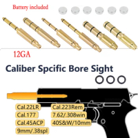 Tactical Red Bore Laser Sight Boresighter .177 .22LR 12GA .38spl 20GA .308 9MM .45ACP Rifle Hunting Caliber Glock 17 19 Taurus