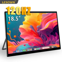 LESOWN 18.5 inch 120Hz Portable Monitor Touchscreen 1080p Ultra Wide Slim Laptop Extended Screen Monitor with Dual Speakers VESA