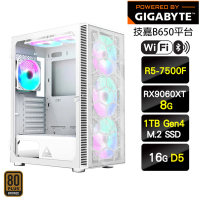 技嘉平台 R5六核RX 9060 XT{上岸}電競機(R5-7500F/B650/16G D5/1TB/WIFI)