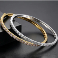 Hot Brand Luxury Fashion Classic Bangle Jewelry Cubic Zirconia For Men Party Wedding Bangle Top Quality Squar Bangle New Jewelry