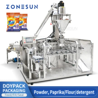 ZONESUN Automatic Powder Packaging Machine Bag Filling and Sealing Flour Paprika Spices Plastic Bag Production Line ZS-FMHZL1