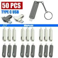 50pcs/lot USB-Stick 2-in-1 OTG USB C Stick Pen drive 128GB Business Gift TYPE C 3.0USB Flash Drive 64GB Memory Stick custom logo