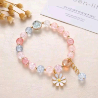 Korean Crystal Bracelet Gelang korea gelang wanita daisy rainbow
