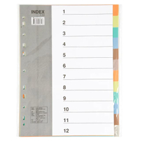 BENNON อินเด็กซ์พลาสติก A4 12 หยัก คละสี รุ่น IX895 ขนาด 22.4x29.7 ซม.